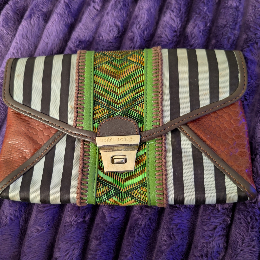 Henri Bendel Vibrant Striped Clutch